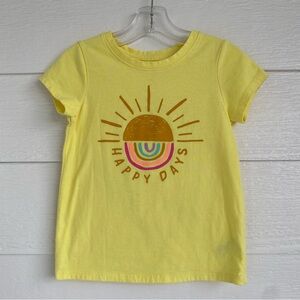 💛💖Cat & Jack Yellow T-Shirt Girls Size 5T - Happy Days Rainbow
